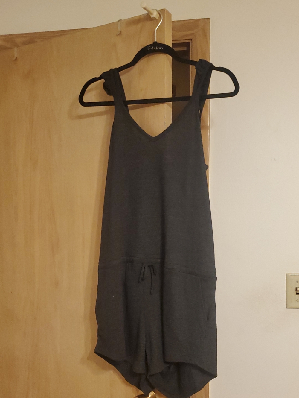 Chaser Dark Charcoal V-Neck Sleeveless Romper